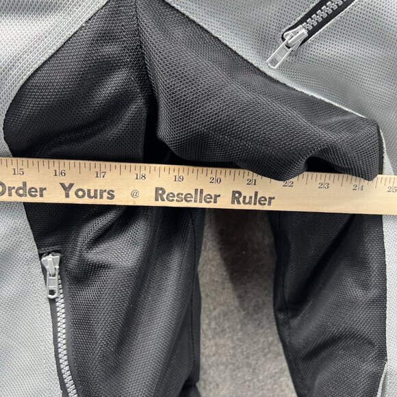 First Gear Motorcycle Jacket Women XL Mesh Vented Mesh Gray Shoulder Elbow Pads - Picture 12 of 13